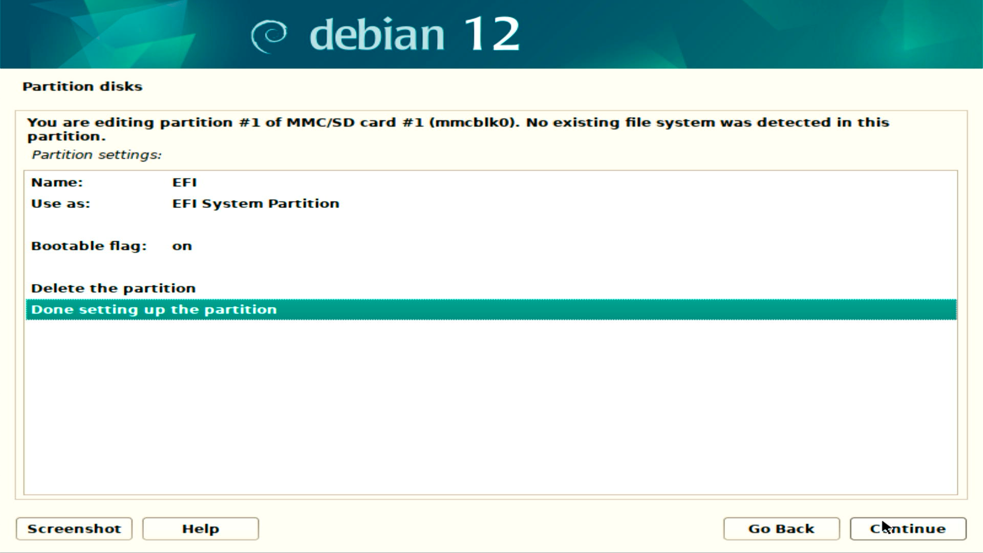 Debian 12 Partition Type