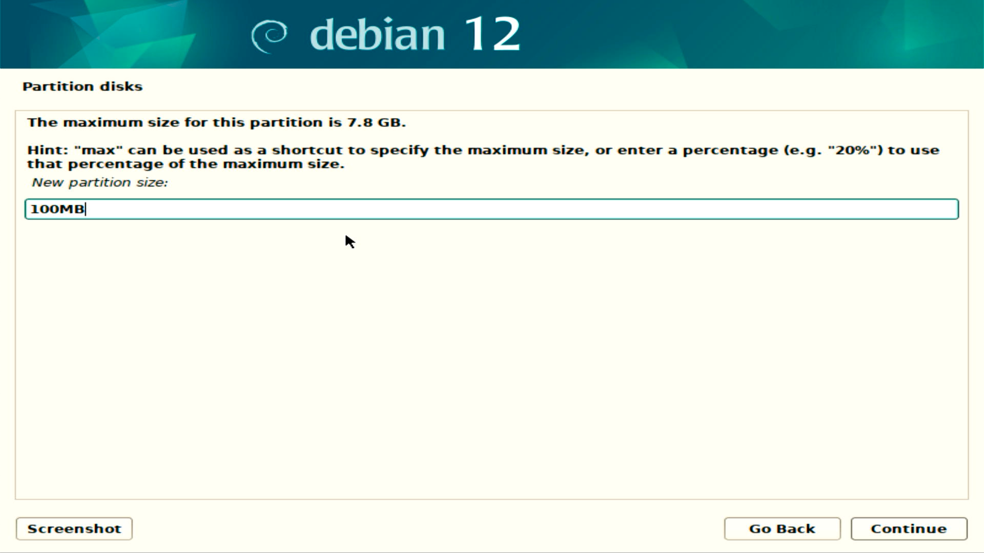 Debian 12 Partition Size