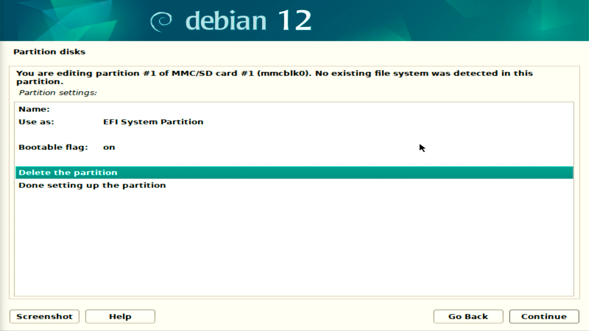 Debian 12 Delete ESP Partition