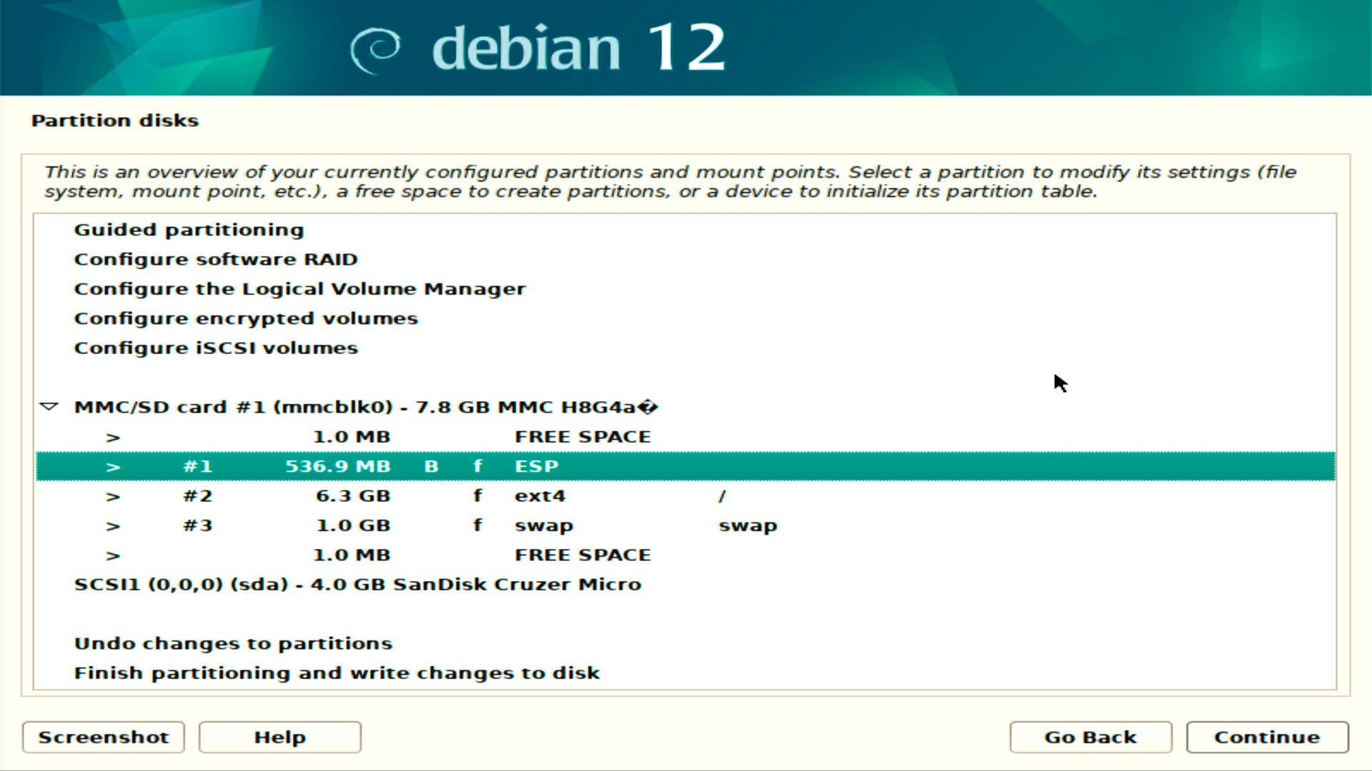 Debian 12 Disk Summary