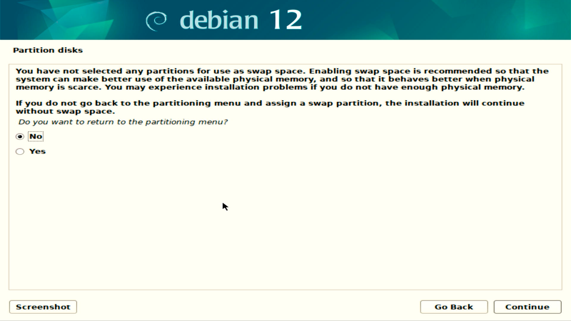 Debian 12 Swap Partition